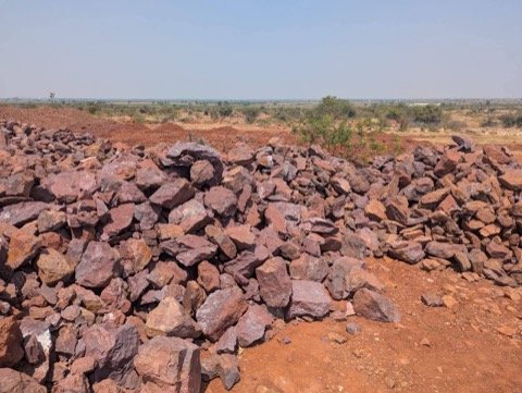 Iron ore lump stockpiles awaiting dispatch