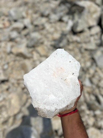 Clear quartz hand specimen from Rajasthan mine
