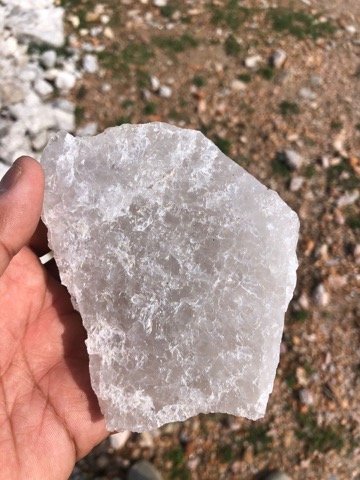 Translucent quartz specimen close-up