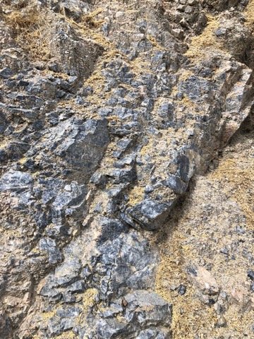 Mineral vein exposure at quarry wall