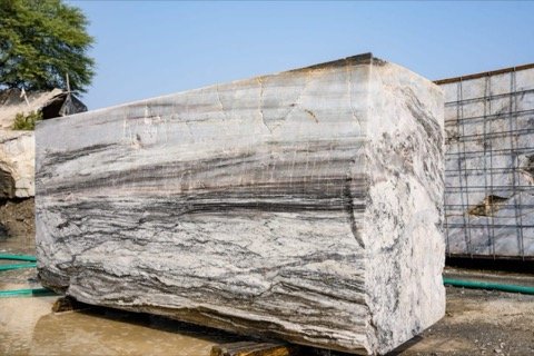 Rough blocks staged at stockyard