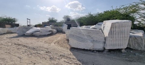 Block and slab inventory at stockyard